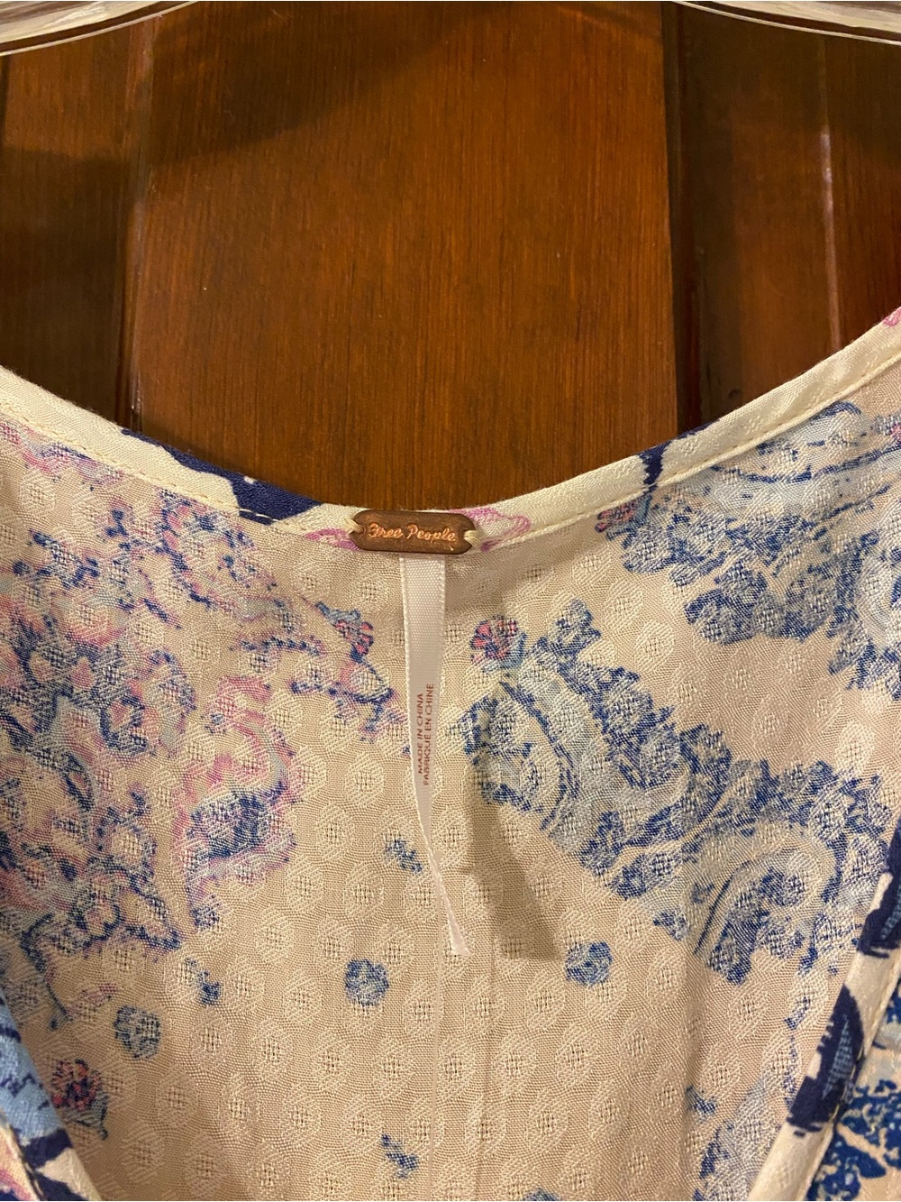 Free People Cream/Lavender Blue Maxi Dress with Paisley Floral Print - Picture 7 of 9